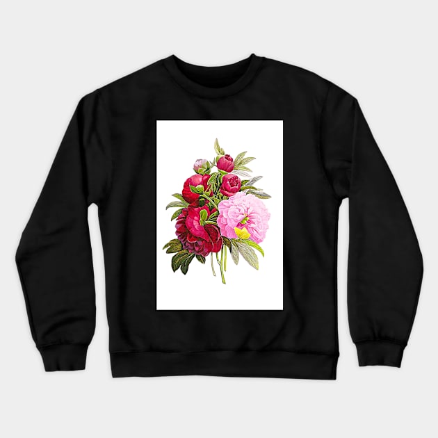 Peonies Art Floral Print Red Peonies Poster Blush Pink Peony Art Crewneck Sweatshirt by ZiggyPrint